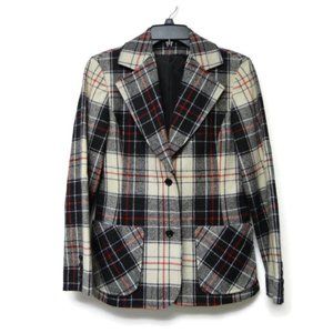 VTG 70s Country Miss plaid wool blazer jacket